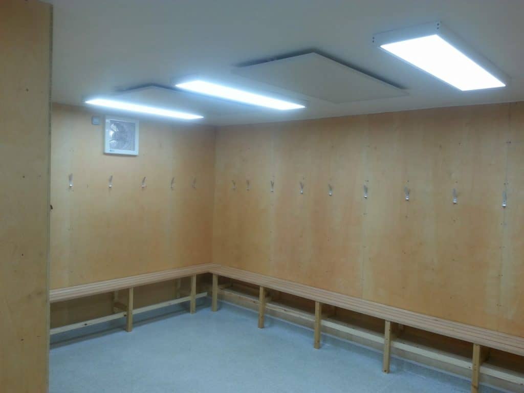 Select infrared panels in changing room