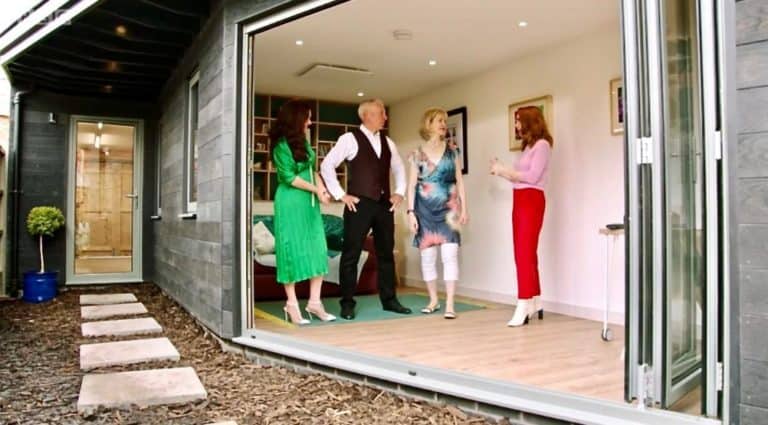 Ihre hausgemachte perfekte TV-Show installiert Herschel Infrarot-Heizung für Gartenzimmer